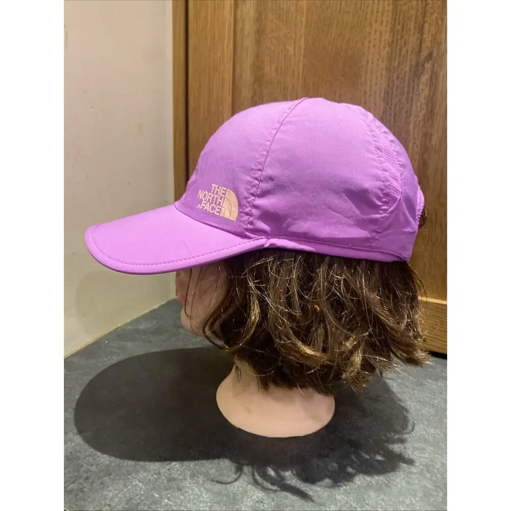 The North Face Hat Adjustable Youth MPurple Lightweight Hiking Running Cap Logo